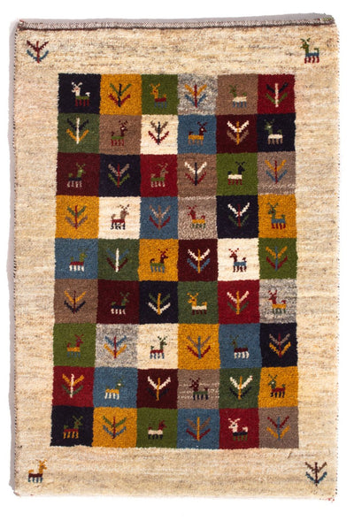 Persisk Gabbeh Teppe 62x90cm - Perserteppich Wollteppich