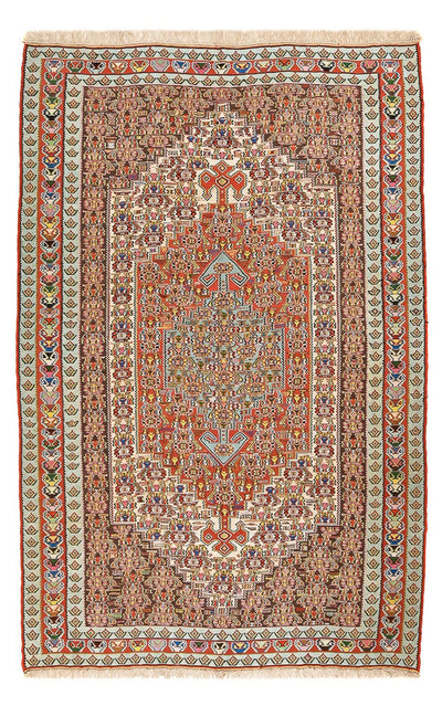 Silke kilim Teppe 160x258cm - lys rød