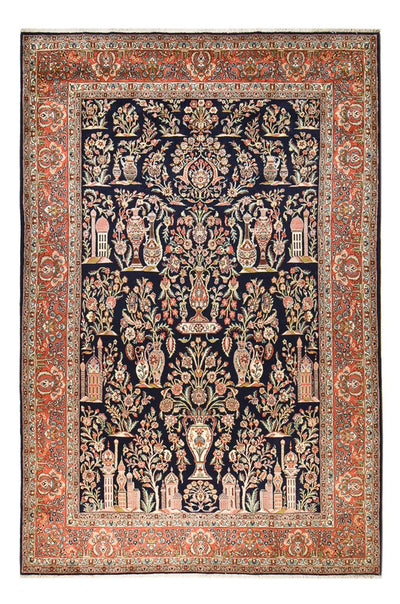 Kashan Teppe 252x375cm - Persisk teppe - mørkeblå