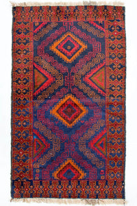 Balutsj-teppe - 140 x 79 cm - blå – product image