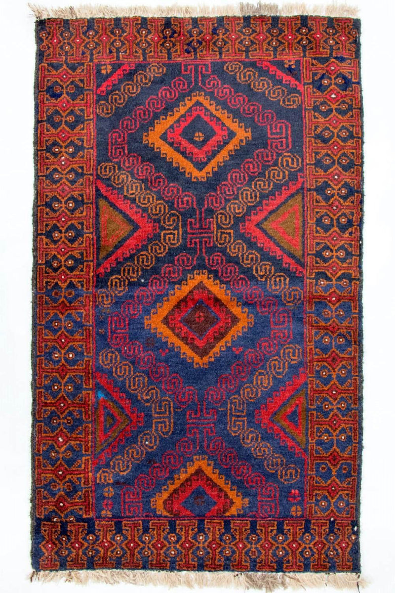 Balutsj-teppe - 140 x 79 cm - blå