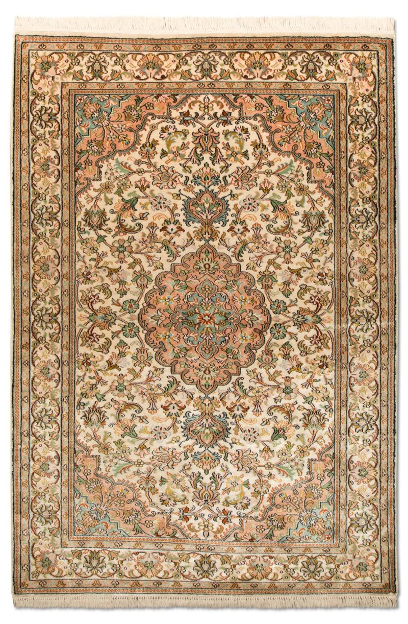 Silketeppe - Kashmir silke - 148 x 93 cm - beige