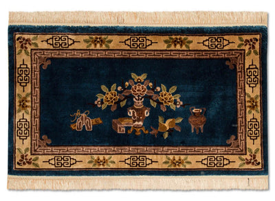 Kinesisk silke Teppe 69x122cm - Orientalsk teppe