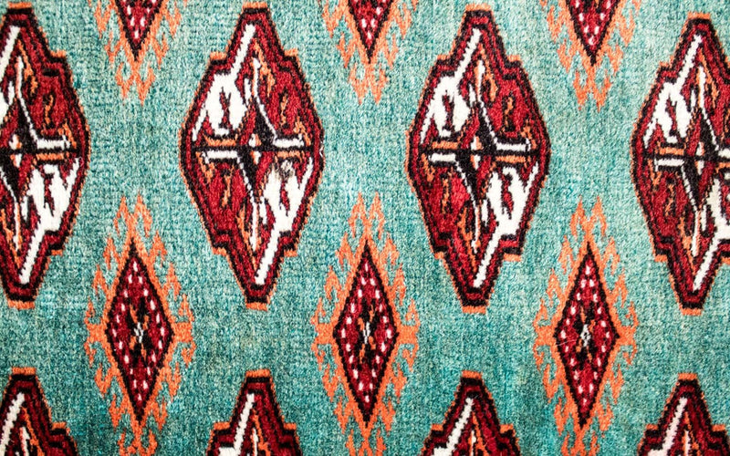 Turkaman teppe - 124 x 100 cm - turkis