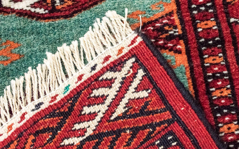 Turkaman teppe - 124 x 100 cm - turkis