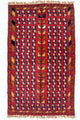 Balutsj-teppe - 126 x 73 cm - rød