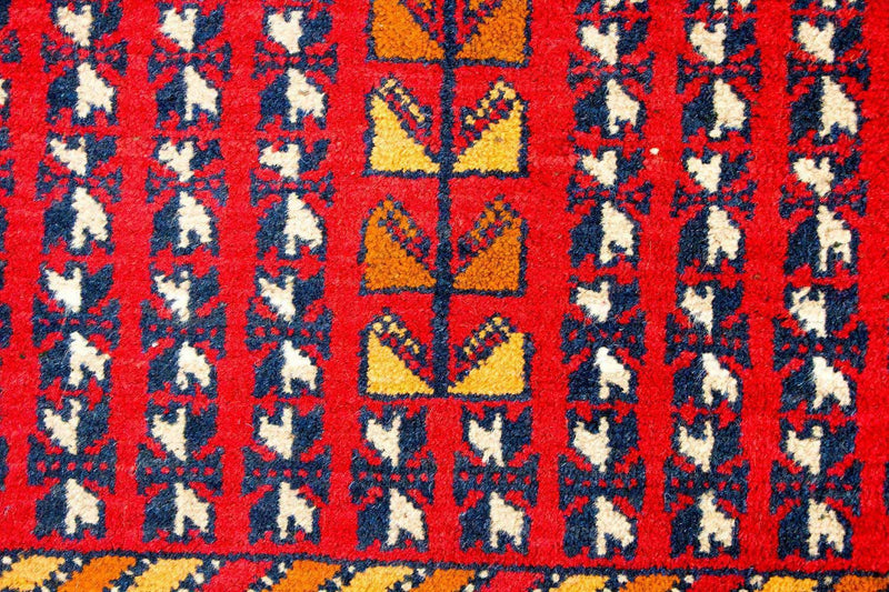 Balutsj-teppe - 126 x 73 cm - rød