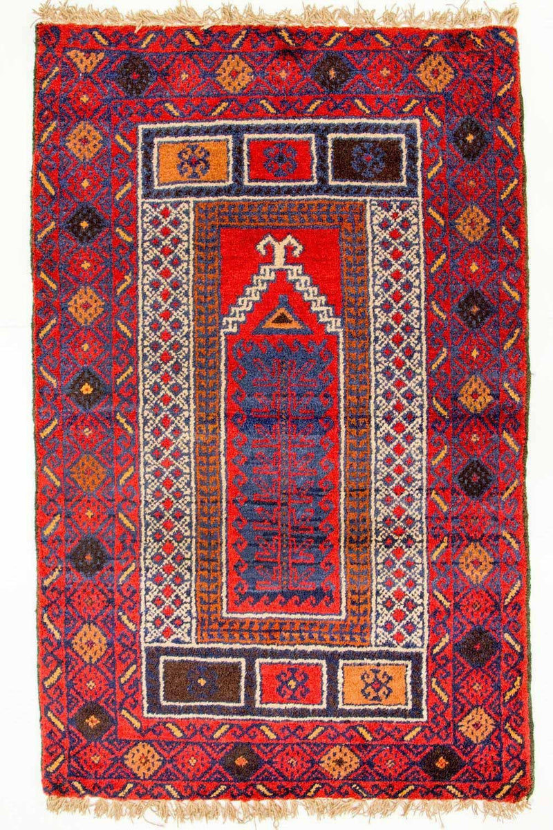 Belutsch Teppich 125 x 79 cm - rot