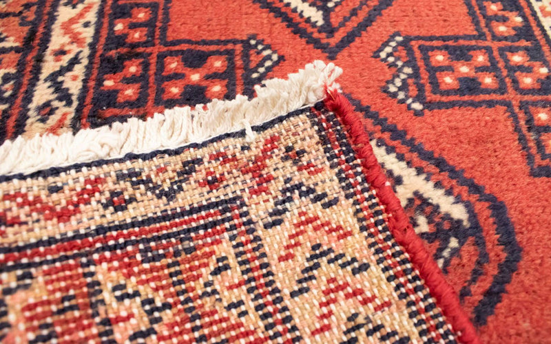 Løper Turkaman teppe - 100 x 50 cm - rød