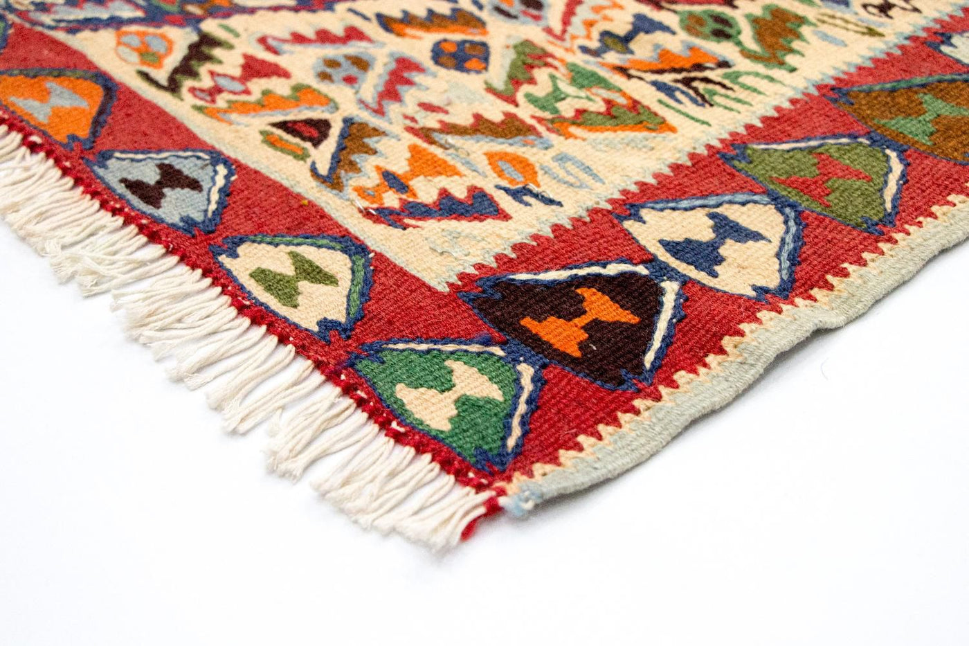 Kelimteppe - Gammelt - 153 x 119 cm - blå