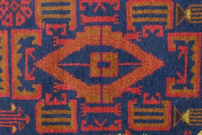 Balutsj-teppe - 135 x 81 cm - blå