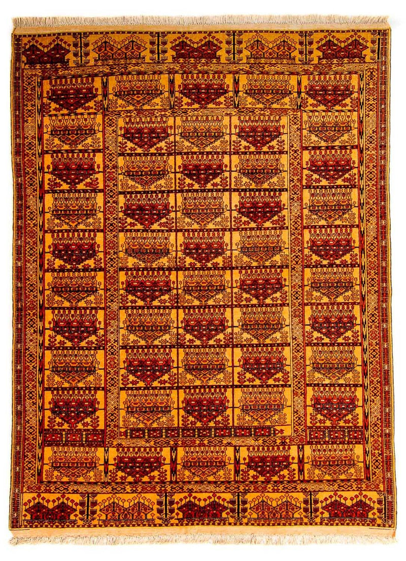 Silketeppe - afghansk silke - 173 x 126 cm - gull