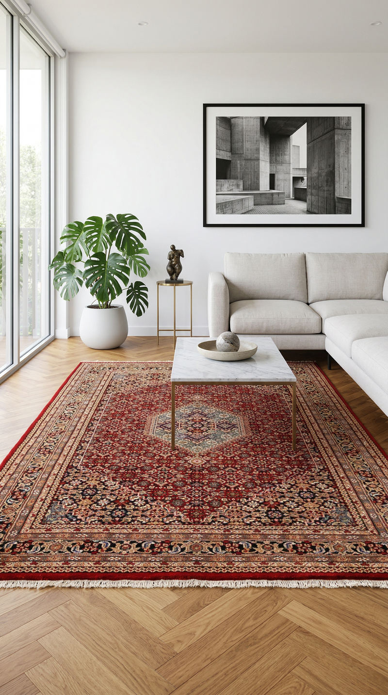 Orientalsk teppe - Bijar - Indus - 305 x 199 cm - rød