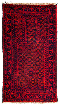 Balutsj-teppe - 132 x 79 cm - mørk rød – product image