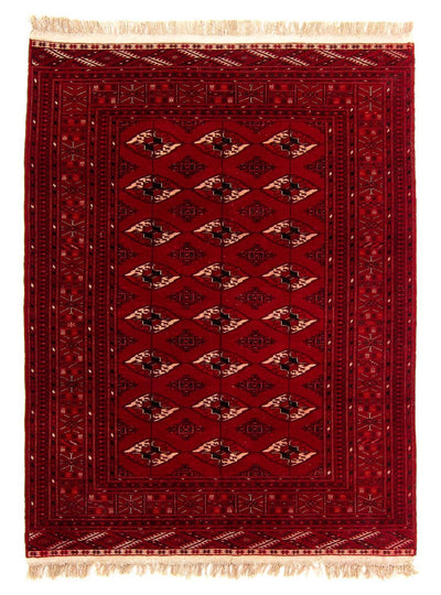 Turkaman teppe 146x190cm - Orientalsk teppe - mørk rød