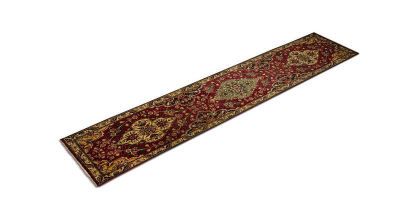 Løper Persisk teppe - Tabriz - 385 x 73 cm - rød