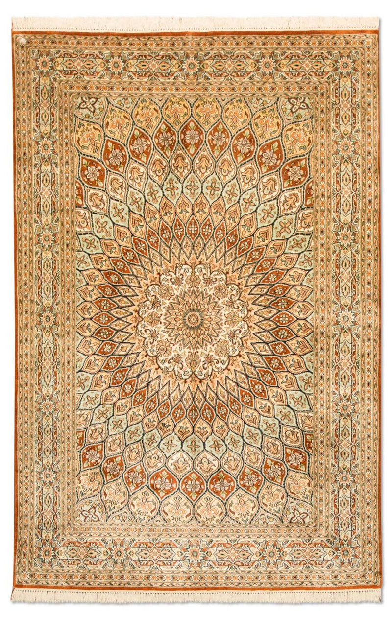 Silketeppe - Kashmir silke - 194 x 120 cm - flerfarget
