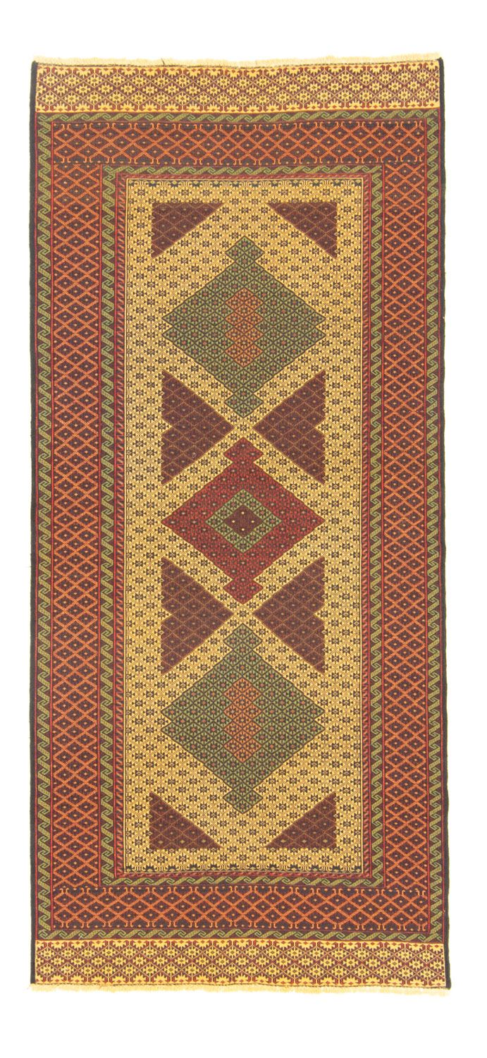 Løper Kelimteppe - Orientalsk - 188 x 85 cm - oransje