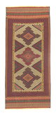 Løper Kelimteppe - Orientalsk - 191 x 88 cm - brun