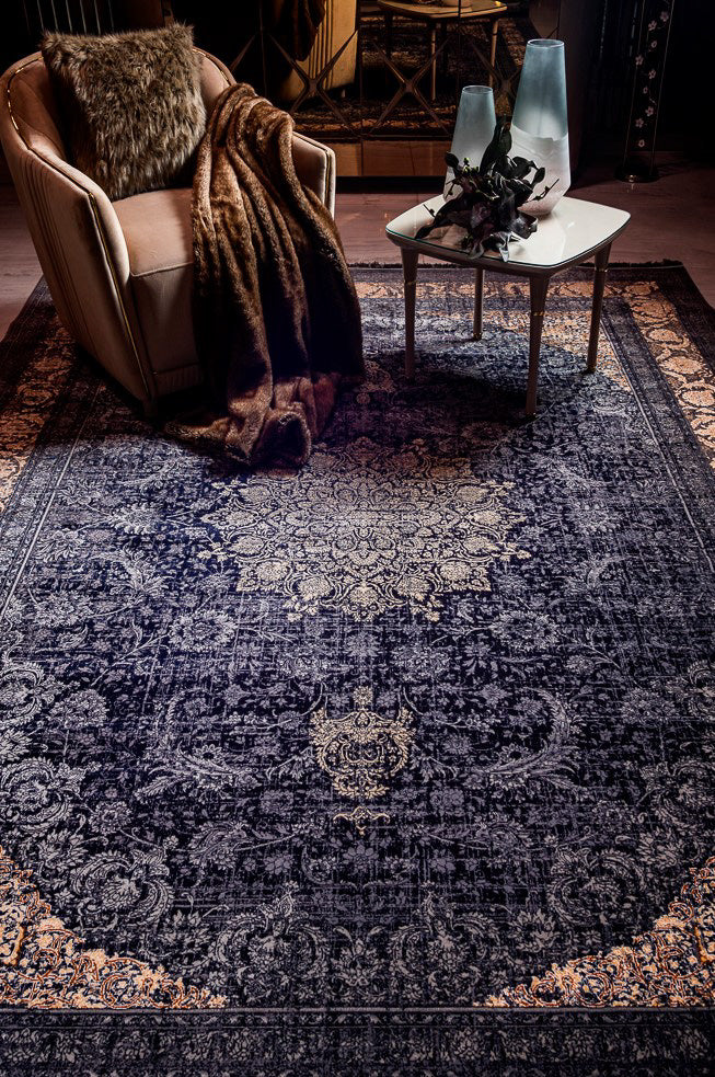 Orientalsk vevd teppe - Golden Glam - rektangulær