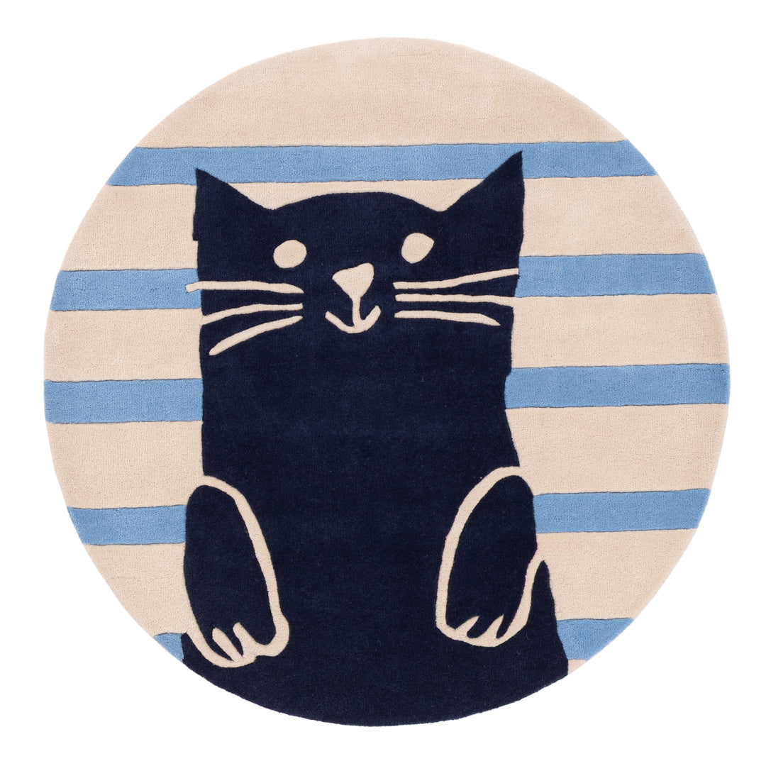Kinderteppich Katze rund