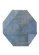 Ullteppe spesiell form  - 180 x 180 cm - blå