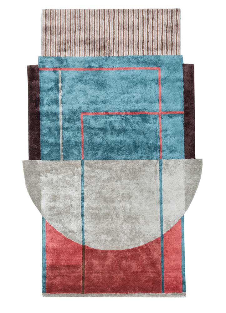 Designer teppe spesiell form  - 240 x 150 cm - flerfarget