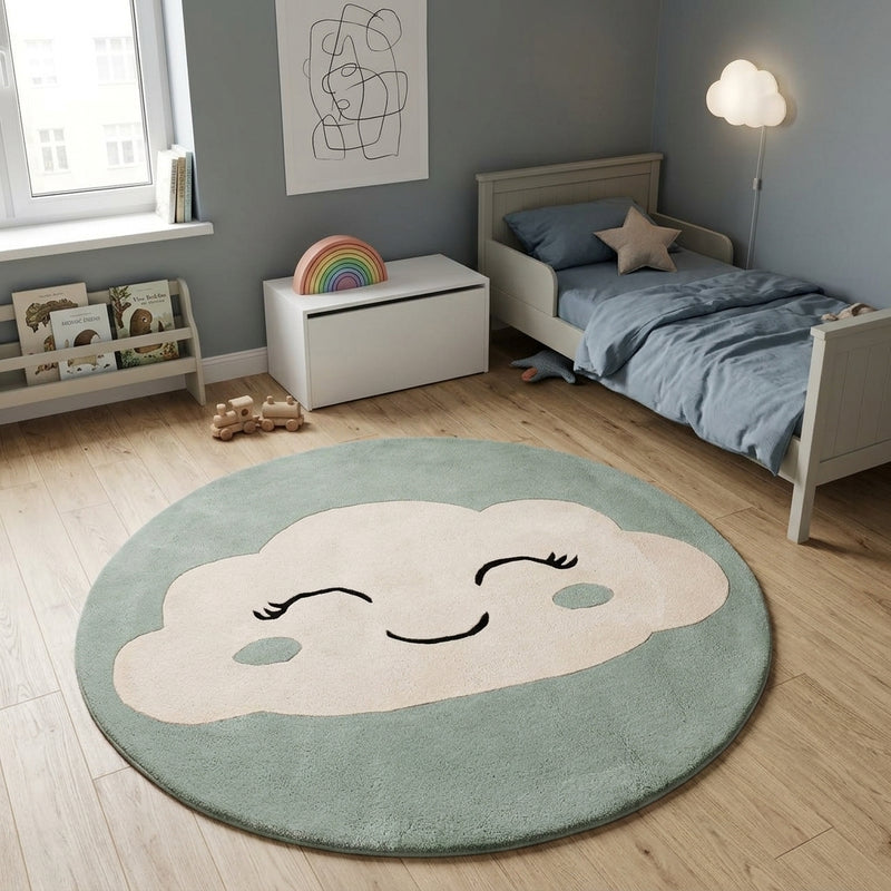 Kinderteppich Wolke rund