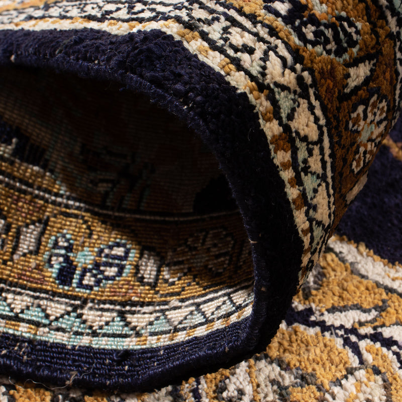 Silketeppe - Ghom Silk - Premium - 72 x 57 cm - mørkeblå
