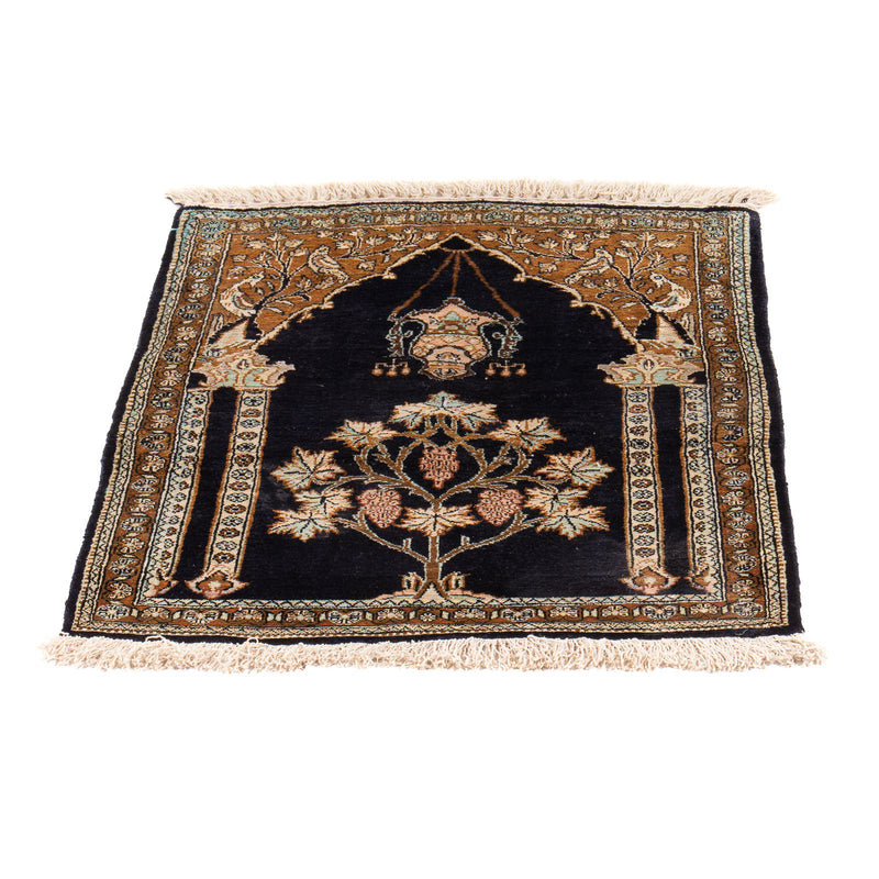 Silketeppe - Ghom Silk - Premium - 72 x 57 cm - mørkeblå