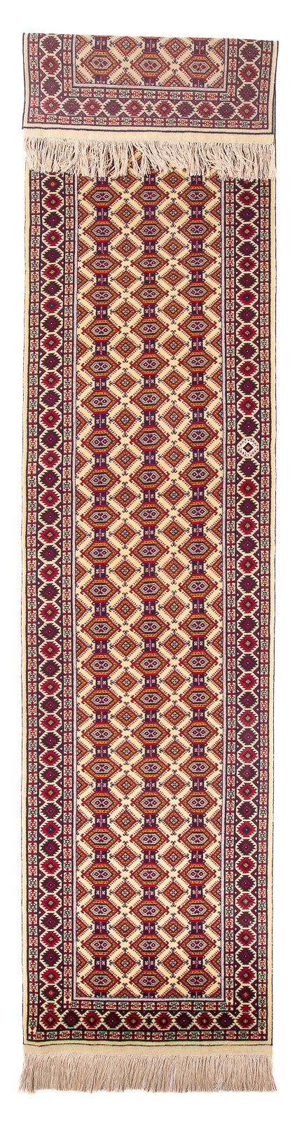 Løper Afghansk teppe - 390 x 90 cm - beige