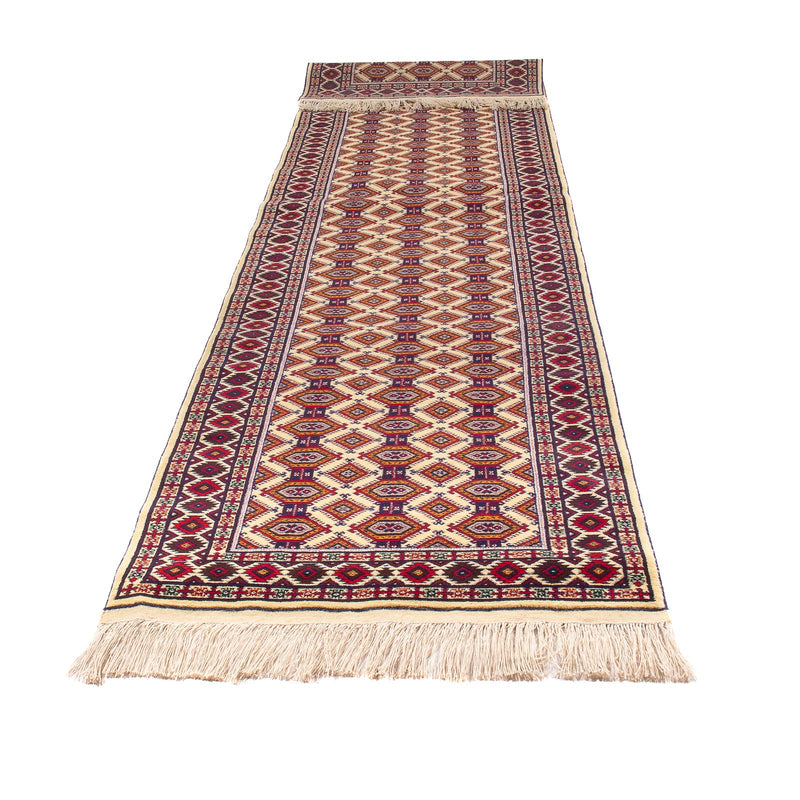 Løper Afghansk teppe - 390 x 90 cm - beige