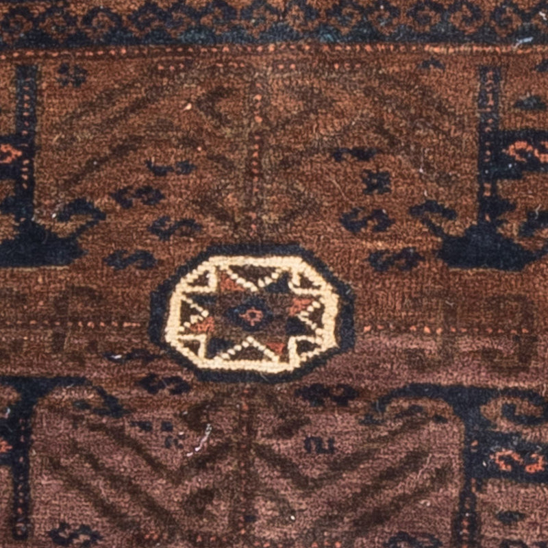 Afghansk teppe square  - 80 x 80 cm - brun