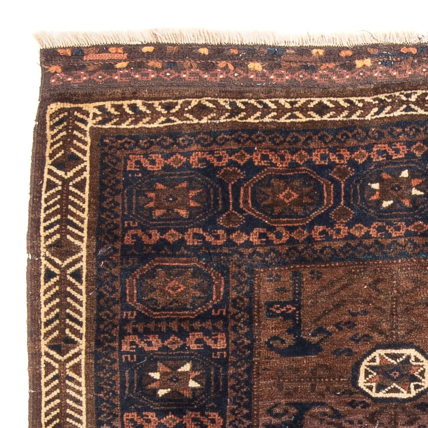 Afghansk teppe square  - 80 x 80 cm - brun