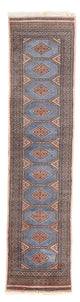 Løper Pakistan teppe - 325 x 80 cm - lyseblå