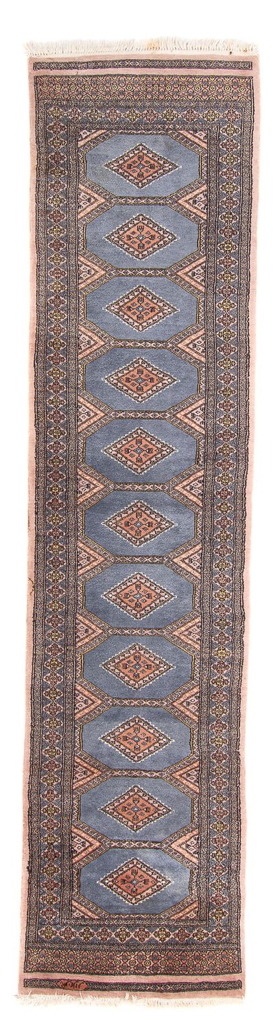 Løper Pakistan teppe - 325 x 80 cm - lyseblå
