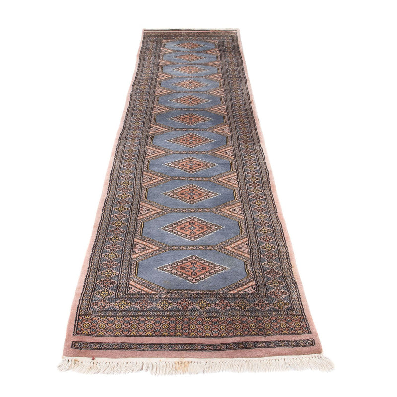 Løper Pakistan teppe - 325 x 80 cm - lyseblå