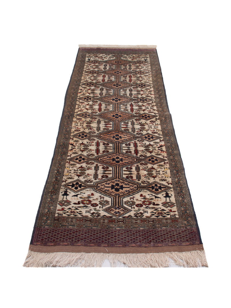Kelimteppe - Orientalsk - 304 x 90 cm - karamell