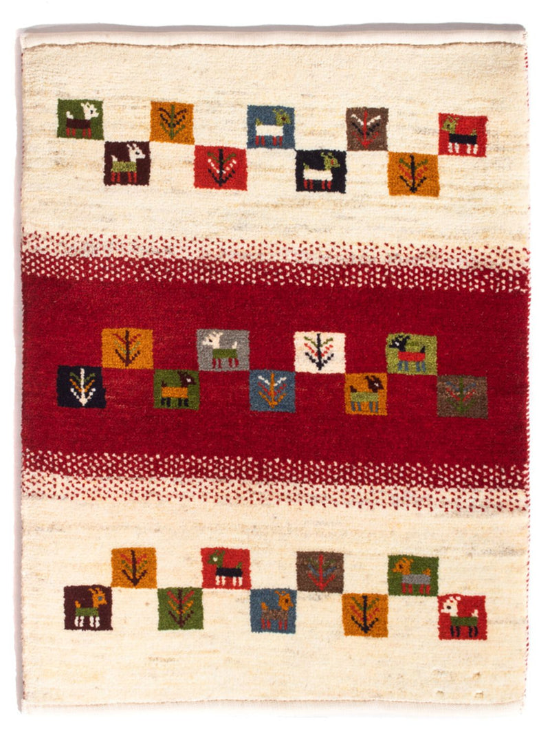 Persisk Gabbeh Teppe 90x66cm - Perserteppich Wollteppich