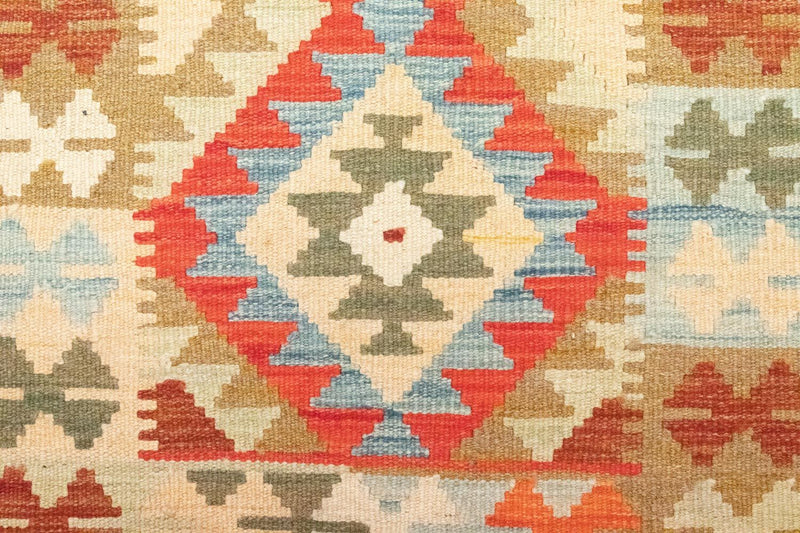 Løper Kelimteppe - Orientalsk - 396 x 81 cm - rød