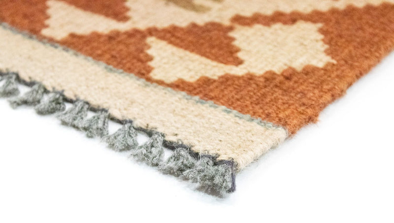 Løper Kelimteppe - Orientalsk - 396 x 81 cm - rød