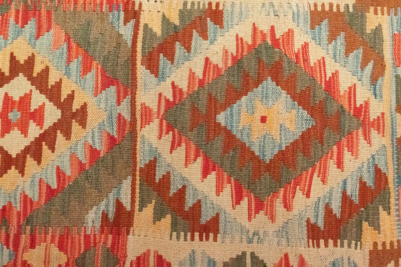 Løper Kelimteppe - Orientalsk - 395 x 84 cm - brun