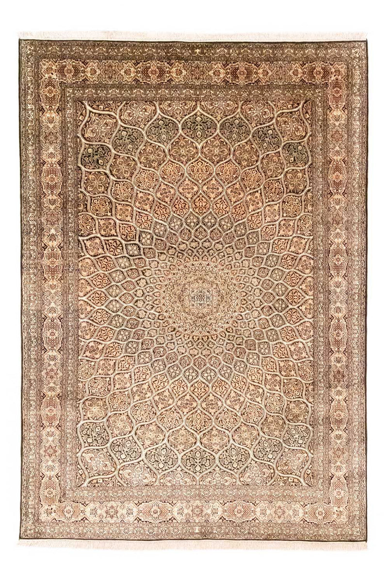 Silketeppe - Kashmir silke - 280 x 185 cm - brun