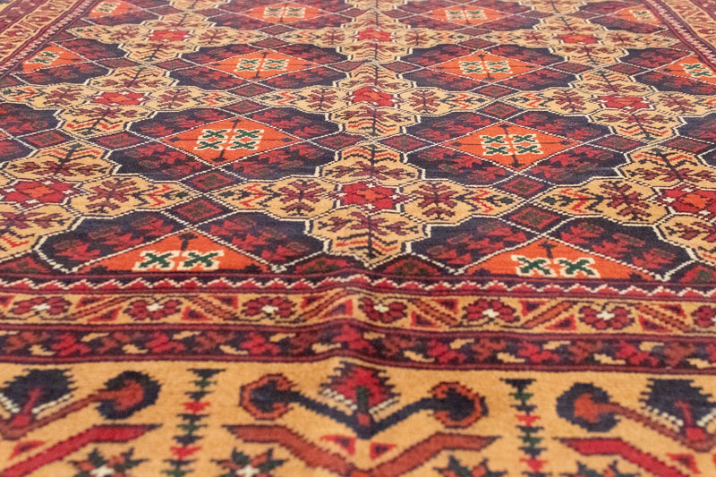Afghansk teppe - 195 x 153 cm - brun