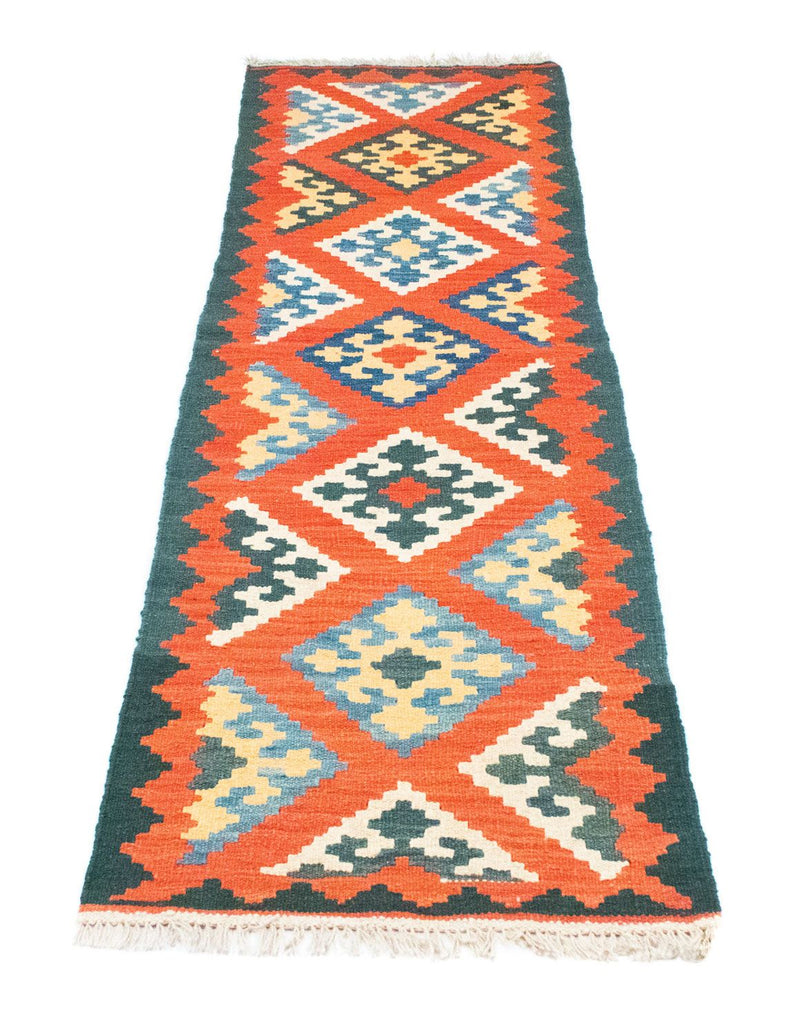 Løper Kelimteppe - Orientalsk - 207 x 62 cm - oransje