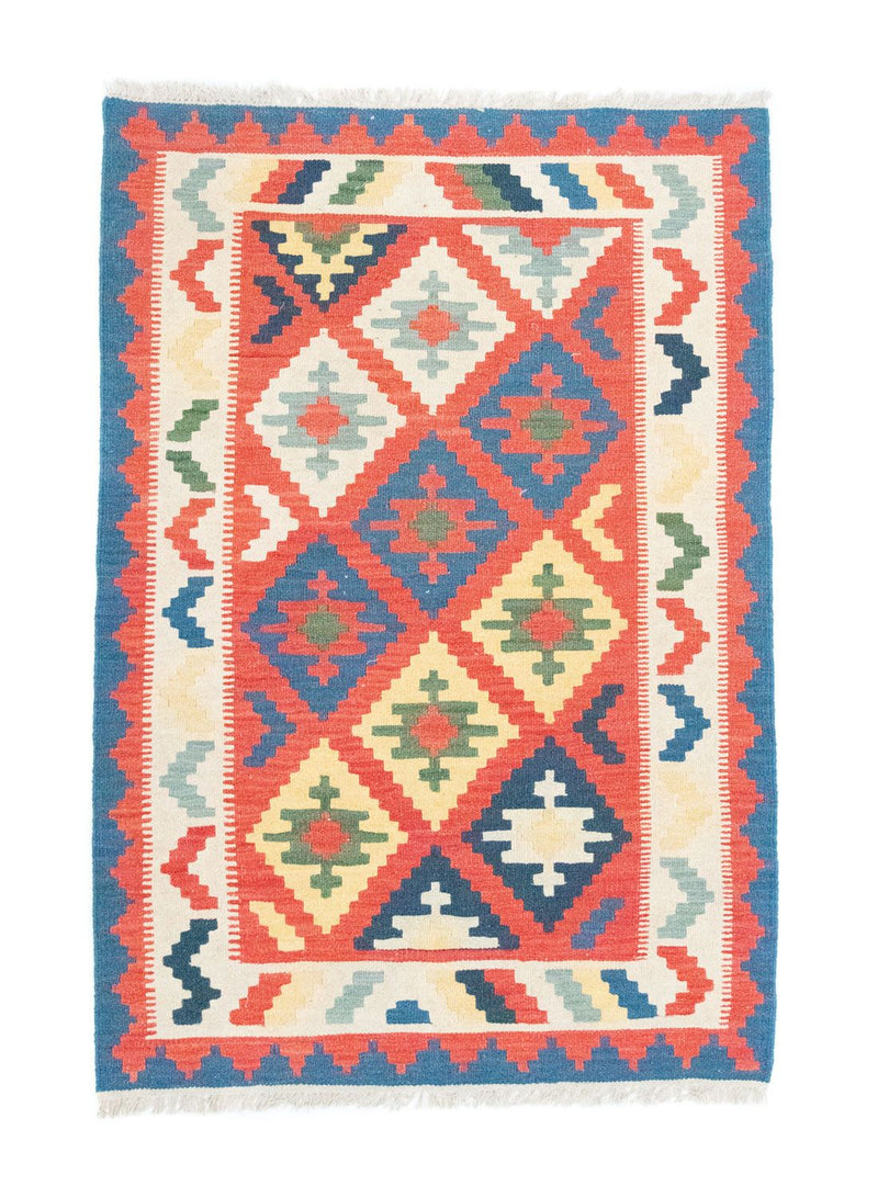 Kelimteppe - Orientalsk - 147 x 100 cm - oransje