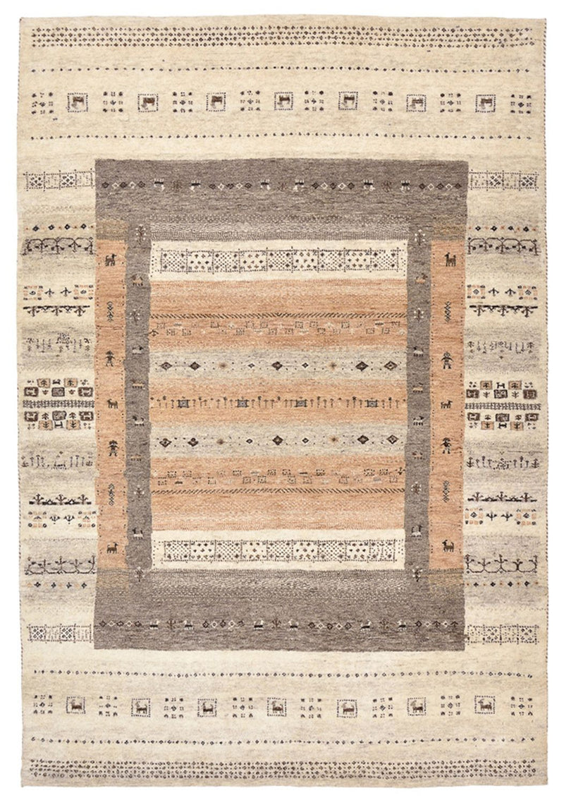Indo Loribaft-teppe 140x201cm - Ullteppe - mørk beige