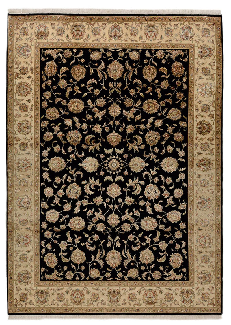 Indo Tabriz-teppe 155x214cm - Orientalsk teppe - mørkeblå