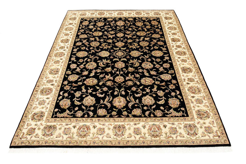 Indo Tabriz-teppe 155x214cm - Orientalsk teppe - mørkeblå