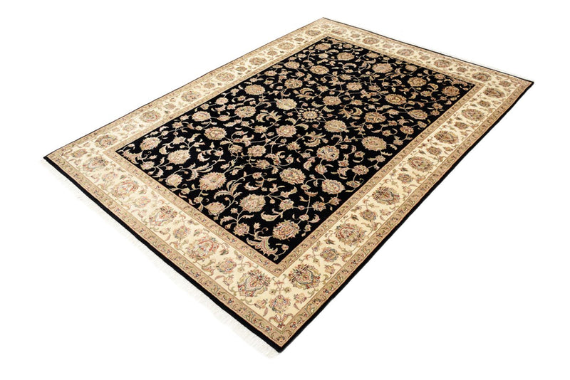Indo Tabriz-teppe 155x214cm - Orientalsk teppe - mørkeblå